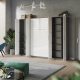 SMARTBETT cabinet wardrobe 80cm 2 doors anthracite / white high gloss