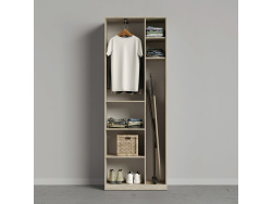 SMARTBETT cabinet wardrobe 80 cm 2-door oak Sonoma / anthracite