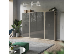 SMARTBETT cabinet 80 cm 2-door oak Sonoma / anthracite high gloss