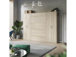 SMARTBett Schrank Kleiderschrank Aktenschrank 80cm 2-türig Eiche Sonoma