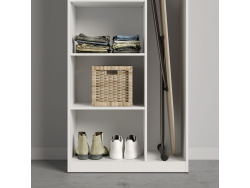 SMARTBETT cabinet wardrobe 80 cm 2 doors white / anthracite high gloss