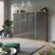 SMARTBETT cabinet wardrobe 80cm 2-doors wild oak / anthracite high gloss