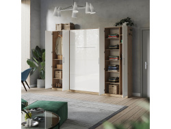 SMARTBETT cabinet 80 cm 2 doors wild oak / white high gloss