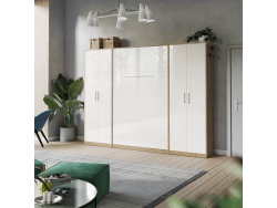 SMARTBETT cabinet 80 cm 2 doors wild oak / white high gloss