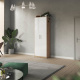 SMARTBett cabinet 80cm 2 doors in wild oak / white high glossy