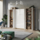 SMARTBETT cabinet 80 cm 2 doors wild oak / white high gloss