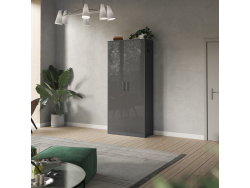 SMARTBett cabinet 80cm 2 doors in anthracite/ anthracitze high glossy