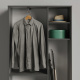 SMARTBETT cabinet wardrobe 100 cm 2 doors anthracite / anthracite high gloss