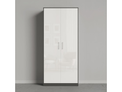 SMARTBETT cabinet wardrobe 100 cm 2 doors anthracite / white high gloss