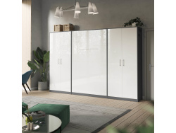 SMARTBETT cabinet wardrobe 100 cm 2 doors anthracite / white high gloss