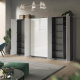 SMARTBett Schrank Kleiderschrank 100cm 2-türig Anthrazit/ Weiß Hochglanz