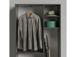 SMARTBETT cabinet wardrobe 100 cm 2 doors anthracite / wild oak