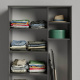 SMARTBETT cabinet wardrobe 100 cm 2 doors anthracite / wild oak