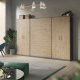 SMARTBETT cabinet wardrobe 100 cm 2 doors anthracite / wild oak