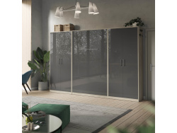 SMARTBETT wardrobe 100cm 2-door oak Sonoma / anthracite high gloss