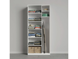 SMARTBETT cabinet wardrobe 100cm 2-door White/Anthracite