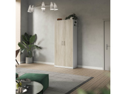 SMARTBett cabinet 100cm 2 doors in white/ oak Sonoma