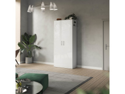 SMARTBett cabinet 100cm 2 doors in white/ white high glossy