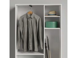 SMARTBETT wardrobe 100cm 2 doors white / anthracite  high gloss