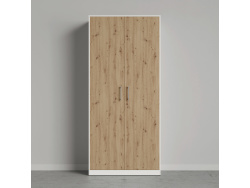 SMARTBett Schrank Kleiderschrank Aktenschrank 100cm 2-türig Weiß/ Wildeiche