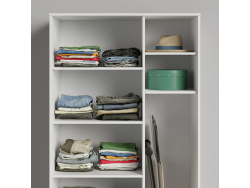 SMARTBett Schrank Kleiderschrank Aktenschrank 100cm 2-türig Weiß/ Wildeiche