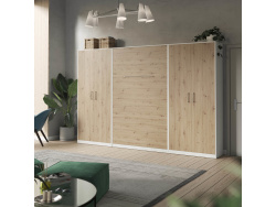SMARTBett Schrank Kleiderschrank Aktenschrank 100cm 2-türig Weiß/ Wildeiche