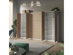 SMARTBett Schrank Kleiderschrank Aktenschrank 100cm 2-türig Weiß/ Wildeiche
