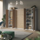 SMARTBett Schrank Kleiderschrank Aktenschrank 100cm 2-türig Weiß/ Wildeiche