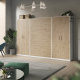 SMARTBett Schrank Kleiderschrank Aktenschrank 100cm 2-türig Weiß/ Wildeiche