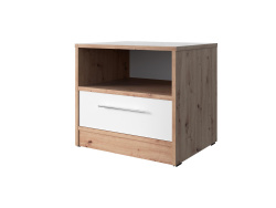 Bedside table  Standard 45 cm with a drawer wild oak/ white