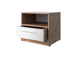 Bedside table Basic / Standard 45 cm with a drawer wild oak/ white
