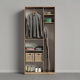 SMARTBETT cabinet wardrobe 100cm 2-door wild oak/white glossy front