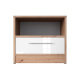 Nachttisch Basic/Standard 45 cm mit einer Schublade Wildeiche/ Weiß Hochglanzfront