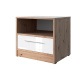 Bedside table Basic/Standard 45 cm with a drawer wild oak/white high gloss front