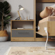 Bedside table Basic/Standard 45cm with a drawer Wild Oak/ anthracite