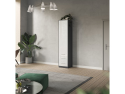 SMARTBett cabinet 50cm 2 doors in anthracite/ white high glossy
