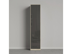 SMARTBETT wardrobe cabinet 50 cm oak Sonoma / anthracite high gloss