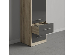 SMARTBETT wardrobe cabinet 50 cm oak Sonoma / anthracite high gloss