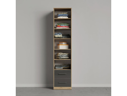 SMARTBETT wardrobe cabinet 50cm wild oak / anthracite high gloss