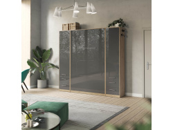 SMARTBETT wardrobe cabinet 50cm wild oak / anthracite high gloss