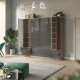 SMARTBETT wardrobe cabinet 50cm wild oak / anthracite high gloss