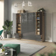 SMARTBETT wardrobe cabinet 50cm wild oak / anthracite high gloss