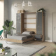 SMARTBETT wardrobe cabinet 50cm wild oak / anthracite high gloss
