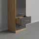 SMARTBETT wardrobe cabinet 50cm wild oak / anthracite high gloss
