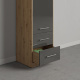 SMARTBETT wardrobe cabinet 50cm wild oak / anthracite high gloss