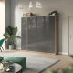 SMARTBETT wardrobe cabinet 50cm wild oak / anthracite high gloss