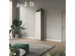 SMARTBett cabinet 50cm in wild oak / white high glossy