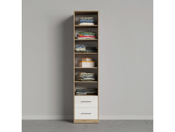 SMARTBETT wardrobe cabinet 50cm wild oak / white  high gloss