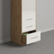 SMARTBETT wardrobe cabinet 50cm wild oak / white  high gloss