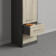 SMARTBETT cabinet wardrobe 50 cm anthracite / oak Sonoma
